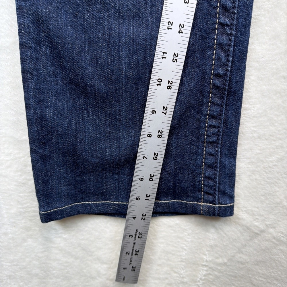 Miss Me Bootcut Jeans Womens 31 Blue Rhinestone Angel Wing Flap Pocket Low Rise - Picture 7 of 10